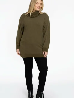 YOEK Pullover & Strickjacken<Damen Pullover grün uni