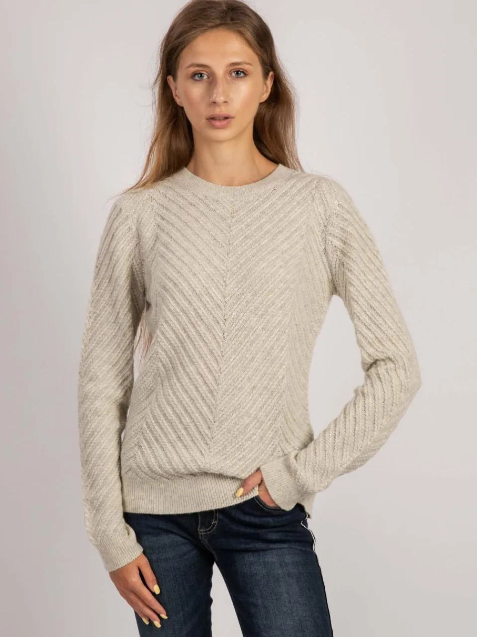 Vicci Germany Pullover & Strickjacken<Damen Pullover beige uni