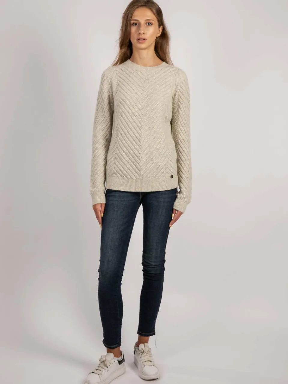 Vicci Germany Pullover & Strickjacken<Damen Pullover beige uni