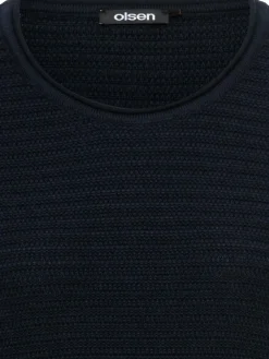 Olsen Pullover & Strickjacken<Damen Pullover blau uni