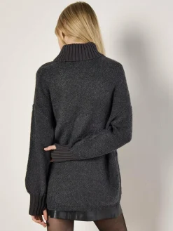 Apricot Pullover & Strickjacken<Damen Pullover grau uni