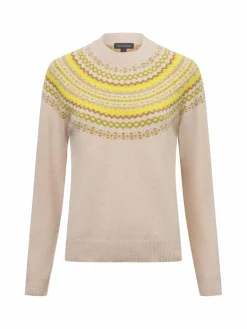Franco Callegari Pullover & Strickjacken<Damen Pullover aus Merinowolle beige gemustert