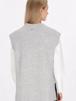 Dreimaster Pullover & Strickjacken<Damen Pullunder grau uni