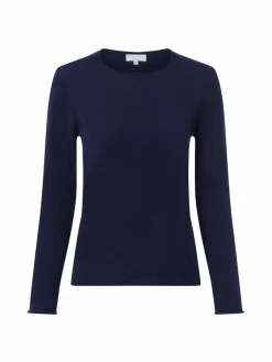 Marie Lund Pullover & Strickjacken<Damen Pure Cashmere Pullover marine uni