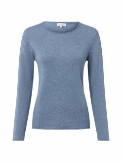 Marie Lund Pullover & Strickjacken<Damen Pure Cashmere Pullover blau meliert