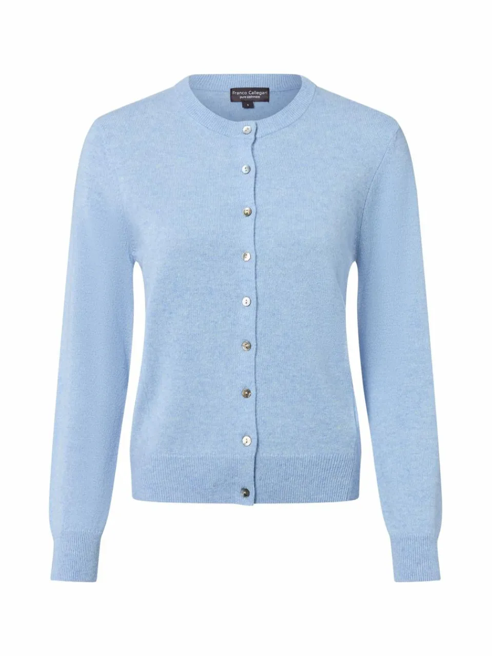 Franco Callegari Pullover & Strickjacken<Damen Pure Cashmere Strickjacke hellblau meliert