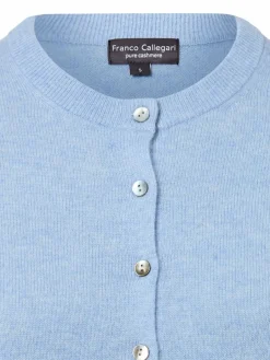 Franco Callegari Pullover & Strickjacken<Damen Pure Cashmere Strickjacke hellblau meliert