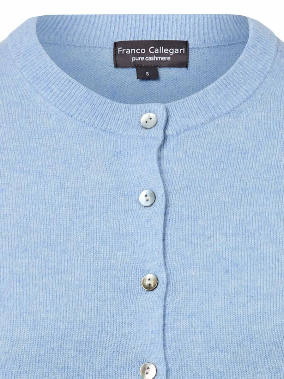 Franco Callegari Pullover & Strickjacken<Damen Pure Cashmere Strickjacke hellblau meliert