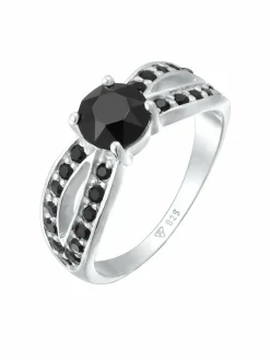 Elli Schmuck<Damen Ring schwarz uni