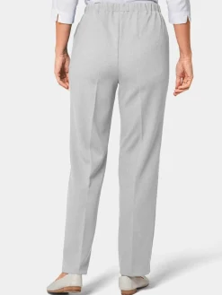 Goldner Hosen<Damen Rippenhose - Trageangenehme Rippenhose silber uni