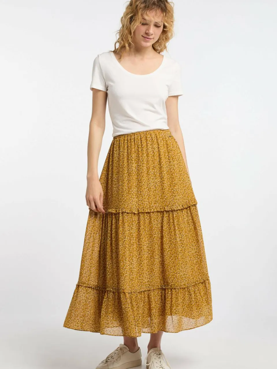 Dreimaster Röcke<Damen Rock gelb gemustert