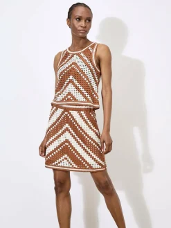 Apricot Röcke<Damen Rock beige gestreift