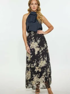 Faina Röcke<Damen Rock schwarz gemustert