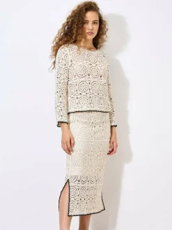 Apricot Röcke<Damen Rock beige bedruckt