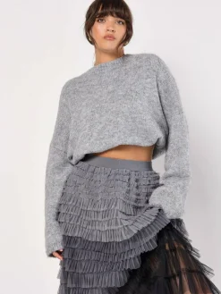 Apricot Röcke<Damen Rock grau strukturiert