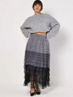 Apricot Röcke<Damen Rock grau strukturiert