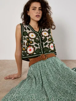 Apricot Röcke<Damen Rock grün gepunktet