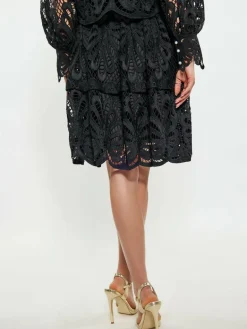 Faina Röcke<Damen Rock schwarz gemustert