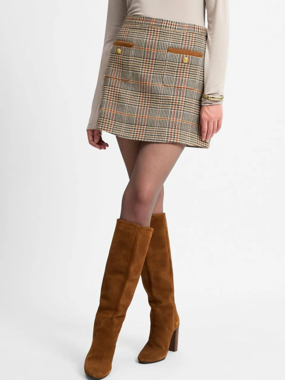 Tommy Hilfiger Röcke<Damen Rock beige mehrfarbig gemustert