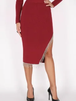 Faina Röcke<Damen Rock bordeaux uni