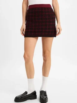 EDITED Röcke<Damen Rock - Debora bordeaux schwarz kariert
