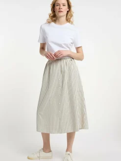 Dreimaster Röcke<Damen Rock in A-Linie beige gestreift