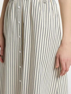 Dreimaster Röcke<Damen Rock in A-Linie beige gestreift