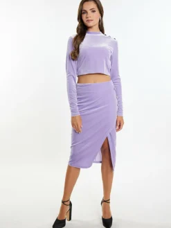 Damen Faina Röcke>Damen Samtrock mit Glitzer