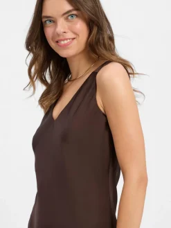 Someday Kleider<Damen Satinkleid - Qova pure schoko uni