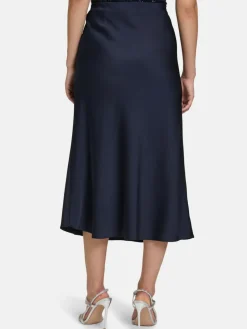 Vera Mont Röcke<Damen Satinrock marine blau uni