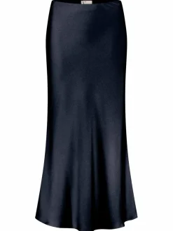 Vera Mont Röcke<Damen Satinrock marine blau uni