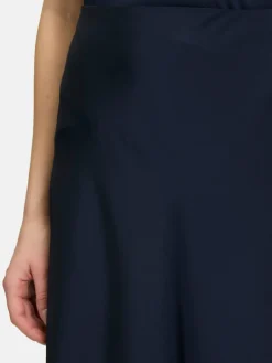 Vera Mont Röcke<Damen Satinrock marine blau uni