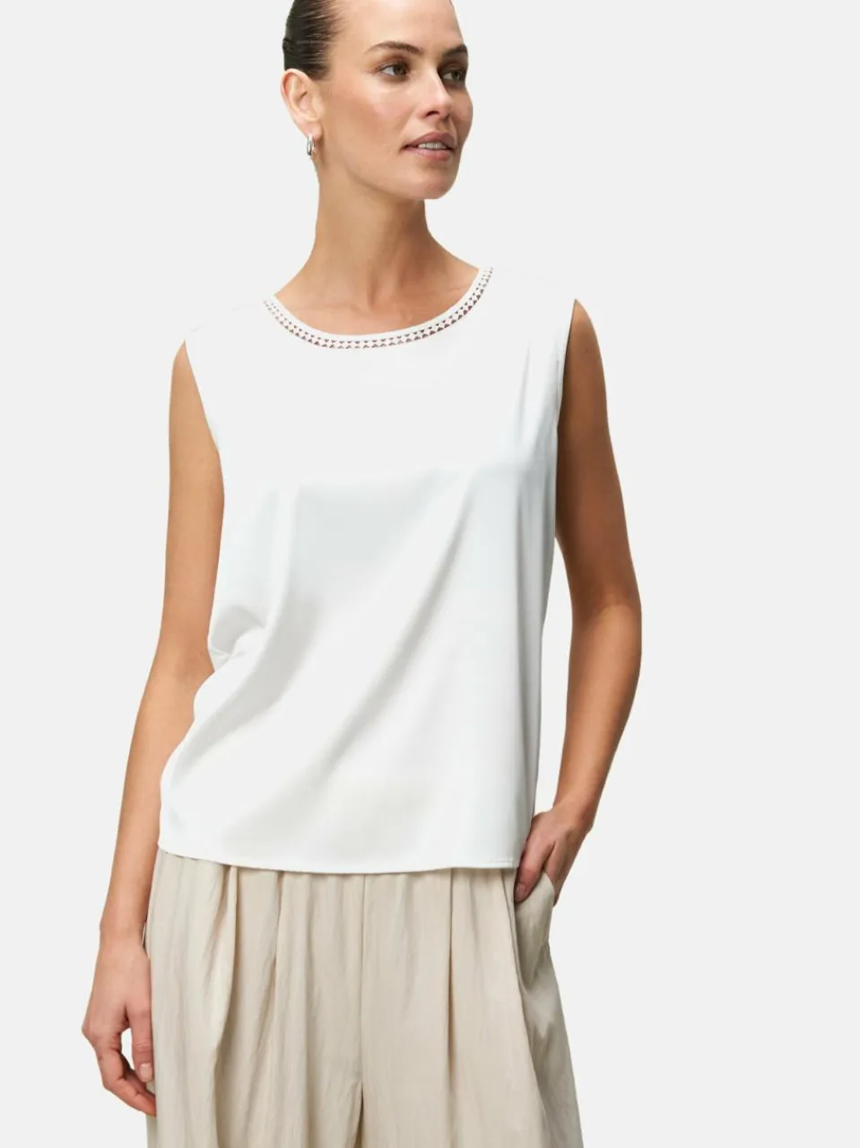 zero Shirts & Tops<Damen Satinshirt weiß uni