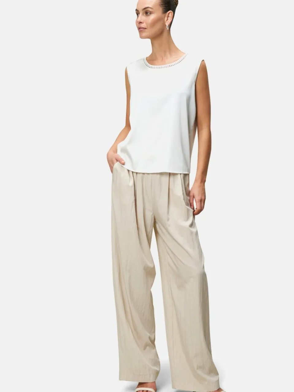 zero Shirts & Tops<Damen Satinshirt weiß uni