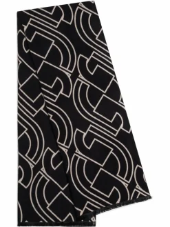 comma Schals & Tücher<Damen Schal schwarz beige gemustert