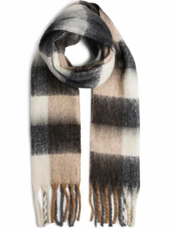 Marie Lund Schals & Tücher<Damen Schal schwarz mehrfarbig kariert