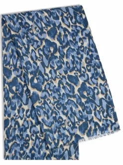 Olsen Schals & Tücher<Damen Schal indigo ecru gemustert