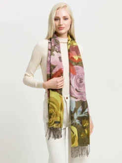 Fraas Schals & Tücher<Damen Schal khaki gemustert