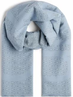 Calvin Klein Schals & Tücher<Damen Schal hellblau grau gemustert