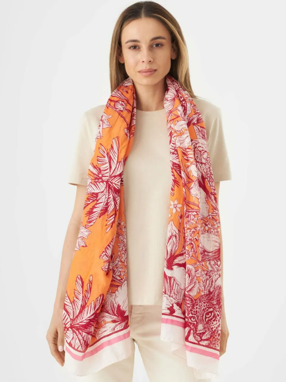 Codello Schals & Tücher<Damen Schal orange bedruckt