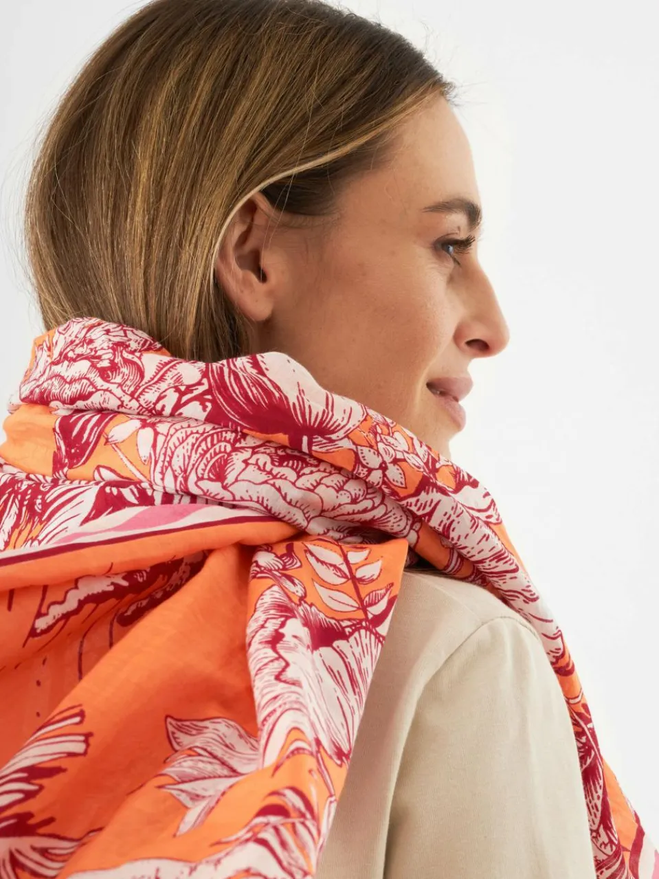 Codello Schals & Tücher<Damen Schal orange bedruckt