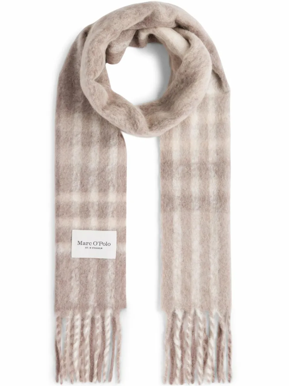 Marc O'Polo Schals & Tücher<Damen Schal mit Alpaka-Anteil taupe kariert