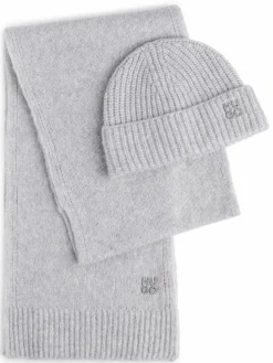 HUGO Mützen & Hüte<Damen Schal und Mütze - Sarmi_Set hellgrau uni
