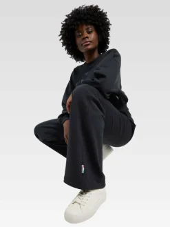 Carlo Colucci Hosen<Damen Schlaghose - Dyda schwarz uni