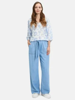 Betty & Co Blusen<Damen Schlupfbluse blau gemustert