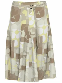 Frank Walder Röcke<Damen Schlupfrock beige mehrfarbig gemustert