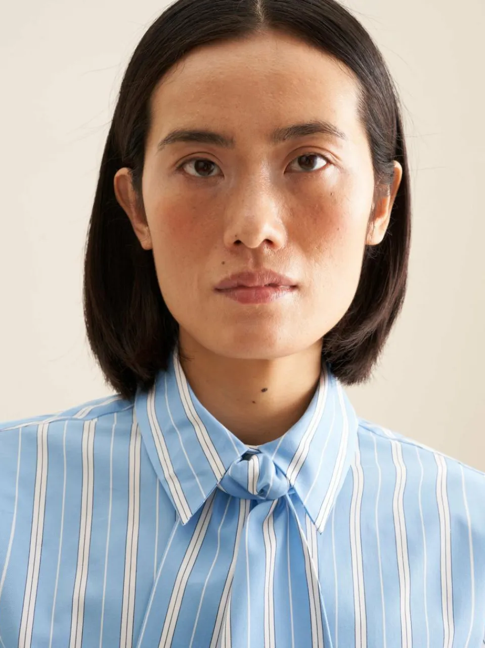 Seidensticker Blusen<Damen Schluppenbluse - Streifen blau gestreift