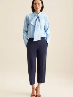 Seidensticker Blusen<Damen Schluppenbluse - Streifen blau gestreift