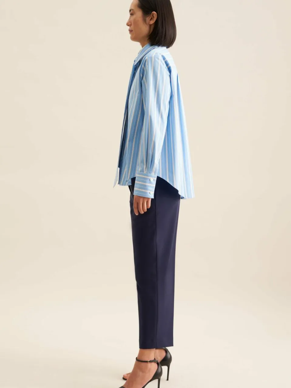 Seidensticker Blusen<Damen Schluppenbluse - Streifen blau gestreift