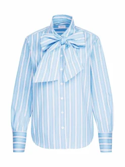 Seidensticker Blusen<Damen Schluppenbluse - Streifen blau gestreift